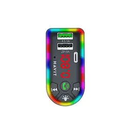 FM модулятор HAVIT HV-FM813BT 2USB+USB-C RGB Black HAVIT (27974-000) - мініатюра 2