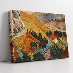 Інтер'єрна картина Пейзаж з домом і пахарем, Вінсент ван Гог, Vincent van Gogh, інтер'єрний декор, 60×80 см (id6663) - мініатюра 2