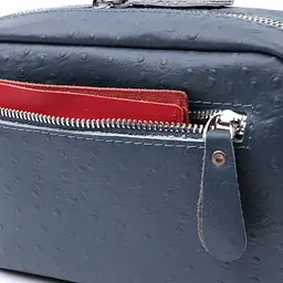 Цікава сумка для жінок із фактурної натуральної шкіри Vintage 22661 синя - мініатюра 10