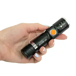 Комплект ліхтарик ручний USB та кріплення для ліхтарика на велосипед X-Balog BL-616-T6 - мініатюра 5