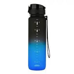 Пляшка для води UZSPACE 3038Black-Blue 1000 мл, чорно-синя - мініатюра 2