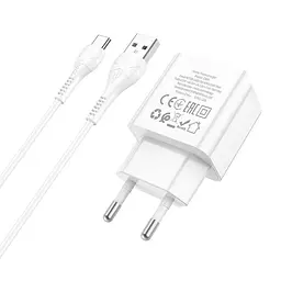 Зарядний комплект Hoco C98A Type-C cable Proton 1 USB 18W білий - мініатюра 9