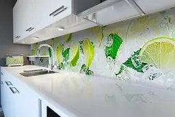 Кухонний фартух Лимони у льоду вінілова наклейка ПВХ цитруси м'ята Жовтий 65х250 см Happy Pocket Z180635