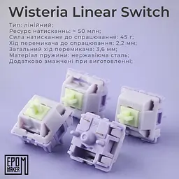 Клавіатура Epomaker EP84 Wisteria Linear White механічна бездротова (EP84-W-WL) - мініатюра 17