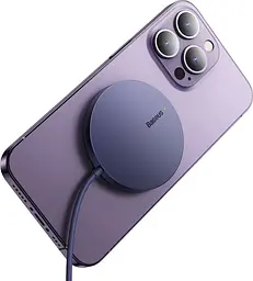 Бездротовий зарядний пристрій Baseus Simple Xiaomini3 Magnetic Wireless Charger 15W CCJJ040205 Purple - мініатюра 3