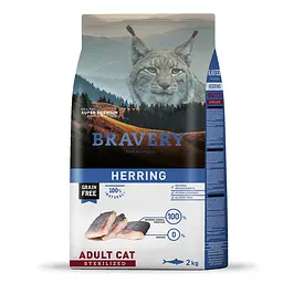 Сухий корм для стерилізованих котів Bravery Herring Adult Cat Sterilized з оселедцем 2 кг