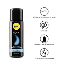 Лубрикант на водній основі pjur Aqua 30 мл, ефект оксамитової шкіри без прилипання