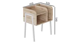 Тумба модульна Ferrum-decor Амелі 540x450x320 метал Білий ДСП Дуб Сан-Марино 16 мм (FRD-103012) - мініатюра 4