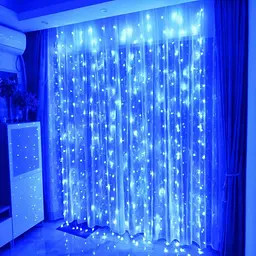 Гірлянда штора Водоспад 480 led 3.0х3.0м Синя - мініатюра 5