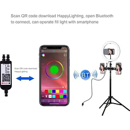 Кильцева USB RGBW LED лампа Puluz PKT3055B 10.2" + штатив 1.65 м - миниатюра 4