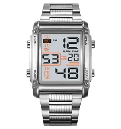 Чоловічий наручний годинник Skmei 2206 класичний спортивний на браслеті Silver White, 2206SIWT (19156)
