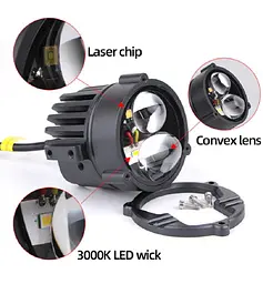 Фара додаткова Bi-LED Кругла 70x50 мм 10-80V W/Y P-71-40W 4 391 (Біле та Жовте Світло) - мініатюра 5