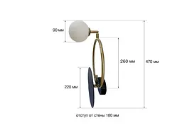 Настінний світильник MJ-Light PEARL BK+GD 16002 - мініатюра 6