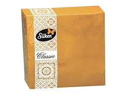 Серветки кольорова SILKEN 50шт паперові 33x33см ЖОВТІ 2шари
