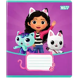 Зошит шкільний Yes Gabby Dollhouse А5 12 аркушів коса лінія 25 шт. (768621)