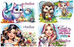 Альбом для малювання А4, 24 аркуші, 100 г/м², на скобі, дизайн 24124-24127 - мініатюра 2