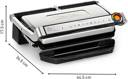 Гриль Tefal притискний OptiGrill+ XL 2000Вт з'ємні пластини алюміній метал (GC727D10) - мініатюра 3