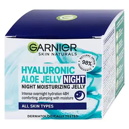 Зволожуючий нічний гіалуроновий алое-гель Garnier Skin Naturals для всіх типів шкіри обличчя, 50 мл - мініатюра 3