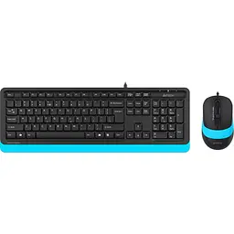 Комплект (Клавіатура та миша) A4Tech F1010 Fstyler USB Black-Blue (F1010 (Blue)) - мініатюра 1