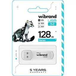 USB флеш-накопичувач Wibrand Marten 128GB USB-A 3.2 White (WI3.2/MA128P10W) [173093] - мініатюра 2