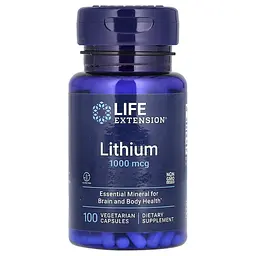 Літій оротат Life Extension Lithium 1000 mg, 100 вегакапсул для підтримки здоров'я мозку