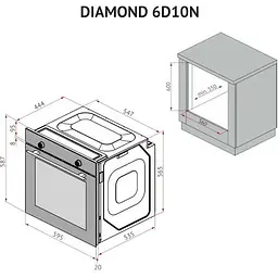 Духова шафа Perfelli Diamond 6D10N Bianco - мініатюра 19