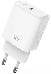 Сітчастий зарядний пристрій XO L145 double USB-L/USB-C 20W 3A Білий