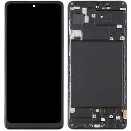 Дисплей Samsung A715 Galaxy A71 чорний, OLED (Small LCD), з рамкою
