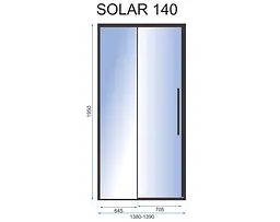 Душові двері Rea Solar black 140 REA-K6359, прозорий, чорний - мініатюра 3