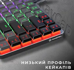 Клавіатура ігрова механічна GamePro MK-140R USB Red Swich Low Profile Dark Gray - мініатюра 6