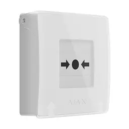 Бездротова кнопка для активації пожежної тривоги вручну Ajax ManualCallPoint White Jeweller (26-00665) - мініатюра 3