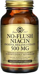 Ніацин (B-3) No-Flush Niacin 500 мг 100 капсул Solgar vit0005298