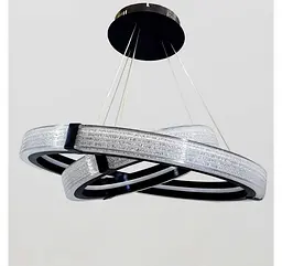Світлодіодна люстра підвісна Artlight MB240118/60+40BK з двома чорними кільцями, 128W - мініатюра 2