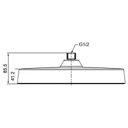 Верхній душ Koer KP-0403-05-OH 300 мм KR4994, Чорний матовий - мініатюра 2