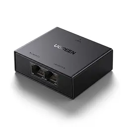 Сетевой Ethernet-разветвитель UGREEN NW301 LAN-сплиттер 1 вход RJ45 и 2 выхода RJ45 для одновременного подключения двух устройств Гигабитные порты с автоадаптацией 10/100/1000 Мбит/с Требует внешнего питания 5 В через USB-C и не поддерживает PoE Подключение без настройки LED-индикаторы питания и состояния соединения Кабель питания от USB-A к USB-C длиной 0,5 м в комплекте Тёмно-серый (95646)