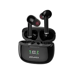 Бездротові Bluetooth навушники Awei TA8 із зарядним чохлом чорні - мініатюра 4