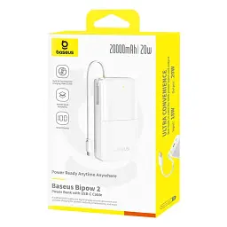 УМБ Baseus Bipow 2 20000mah 20W Moon White P10077101213-01 - мініатюра 2