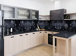 Вініловий кухонний фартух Happy Pocket Чорні діаманти наклейка ПВХ дорогоцінні камені Текстура Z181559 - мініатюра 3