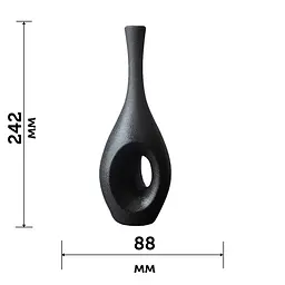 Японська ваза Newtea Гінгко чорна 24.2 x 8.8 см - мініатюра 3