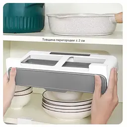 Підвісна полиця для спецій пластикова на липкій стрічці Under-shelf Spice Rack - мініатюра 2