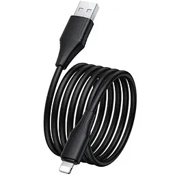 Дата кабель Hoco X124 Bien silicone USB to Lightning 2.4A (1m) Black - мініатюра 2