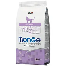 Сухий корм для кішок Monge Cat Sterilised зі смаком курки та лосося 1.5 кг (8009470011938)