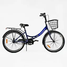 Велосипед складний Corso Advance AD-24003 24" + кошик, одношвидкісний