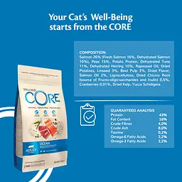 Сухий корм для дорослих котів Wellness CORE Adult Ocean з лососем та тунцем 1,75 кг - мініатюра 5