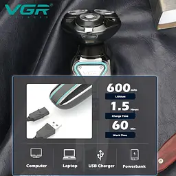 Професійна електробритва VGR V-323 Чоловіча акумуляторна - мініатюра 2
