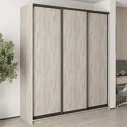 Шафа-купе тридверна MebelStar Стандарт BG 3ДСП 210x45x240 см Аляска сірий (MBS-8607)