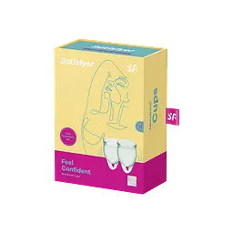 Satisfyer Feel Confident-набір менструальних чаш, 15 мл і 20 мл (світло-зелений) - мініатюра 8