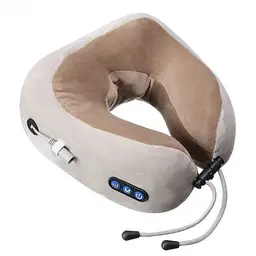 Масажна подушка універсальна масажер для спини рук та ніг U-Shaped Massage Pillow бежевий - мініатюра 7