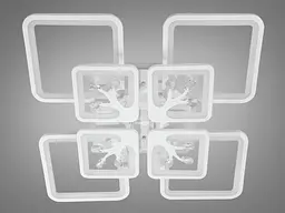 Стельова LED-люстра Diasha 8157/4+4WH 190W, 60×60×12 см, 3 кольори світла, диммер, пульт - мініатюра 5