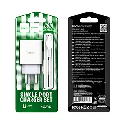 Сітчастий зарядний пристрій HOCO C81A Asombroso single port charger set(Type-C) білий - мініатюра 2
